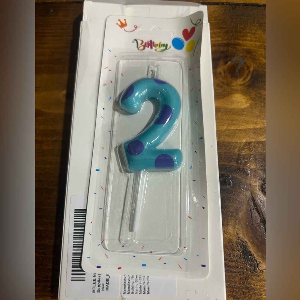 NWT Monsters Inc #2 Birthday Candle